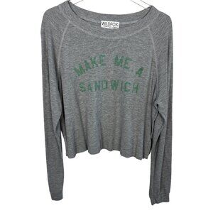 Wildfox Make Me a Sandwich Monte Crop Long Sleeve Top